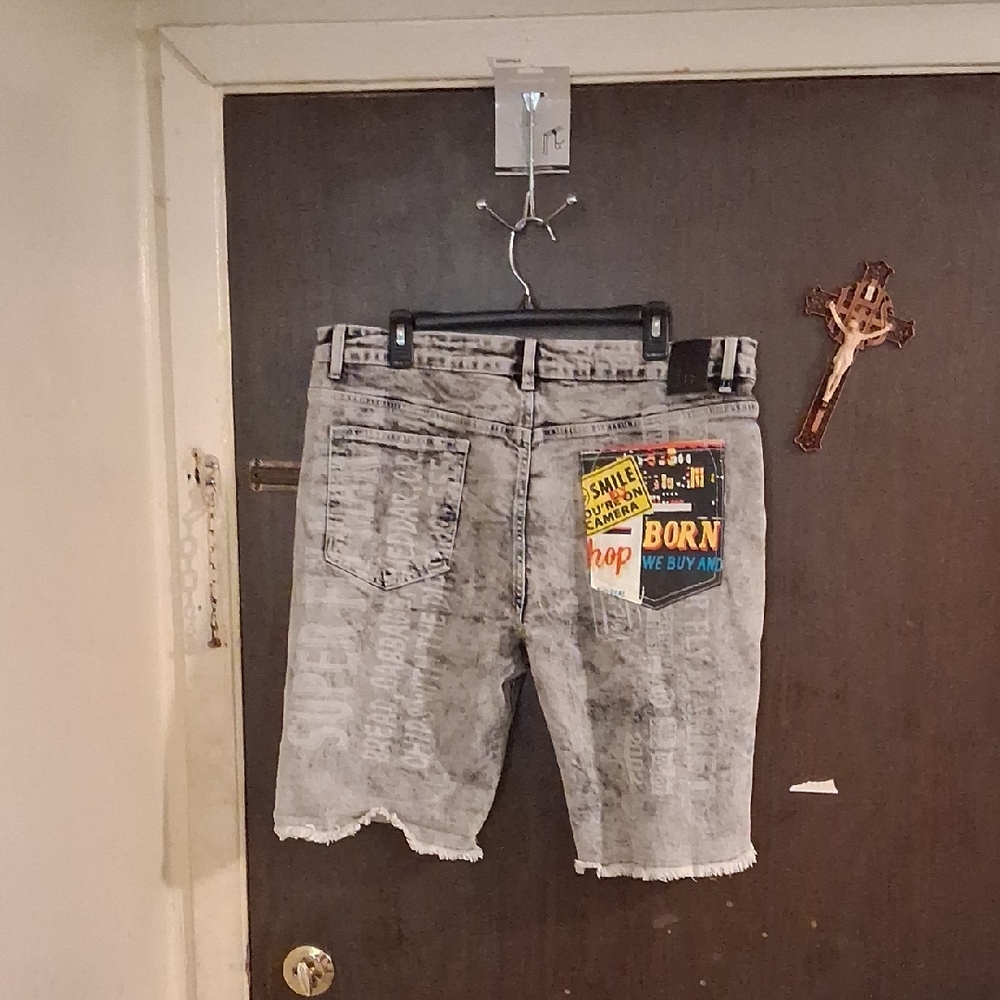 Men's Distressed Born Fly Jean Shorts "Jorts" Size 38
